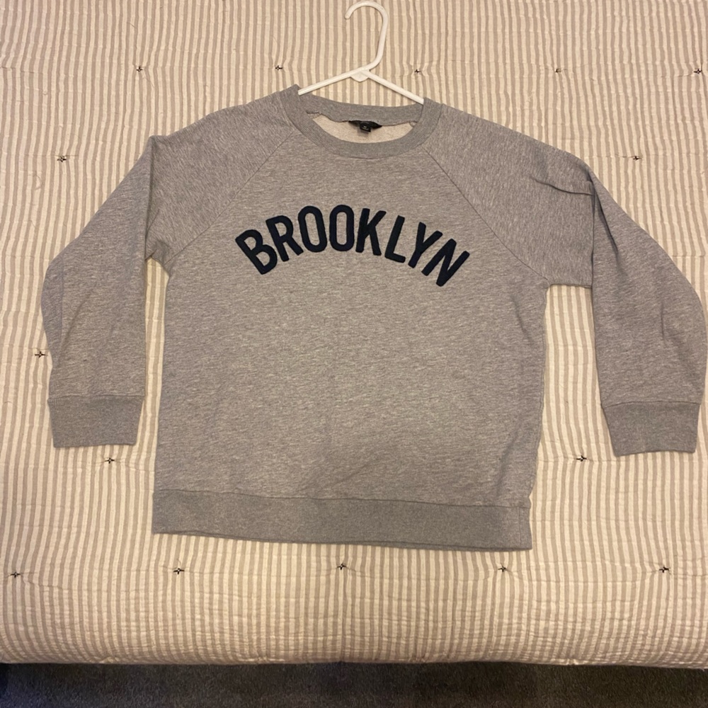 J Crew Brooklyn Sweatshirt Like New Medium Gray Crew Neck